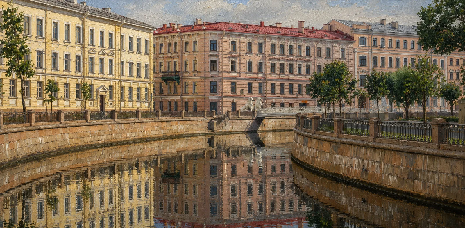 Львиный мостик через канал Грибоедова в Санкт-Петербурге