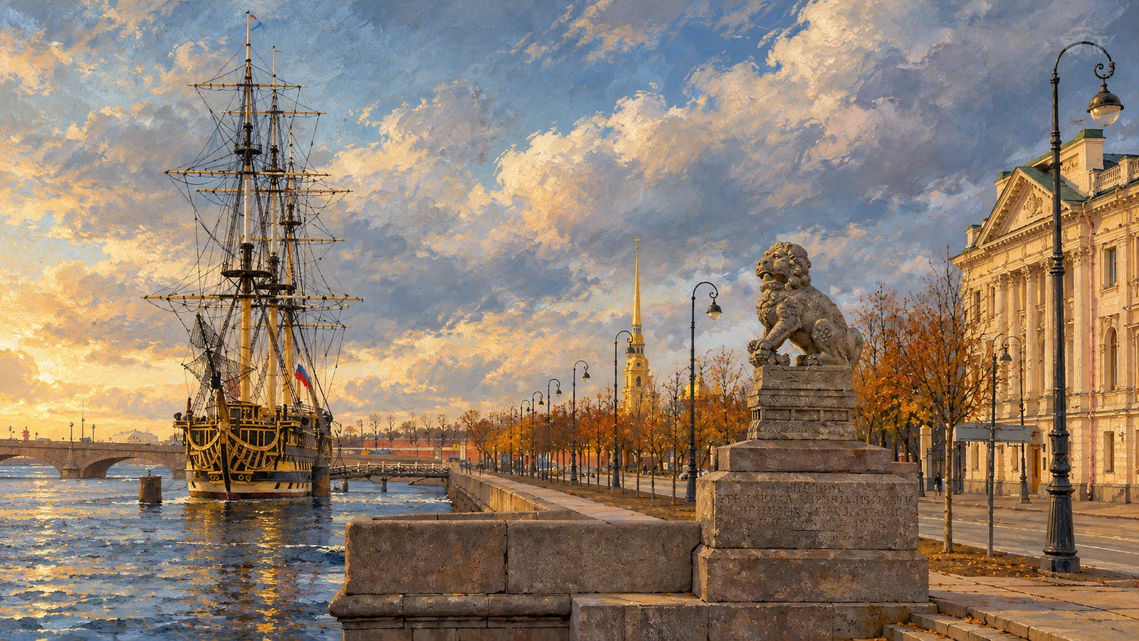 Петровская набережная в Санкт-Петербурге